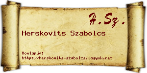 Herskovits Szabolcs névjegykártya